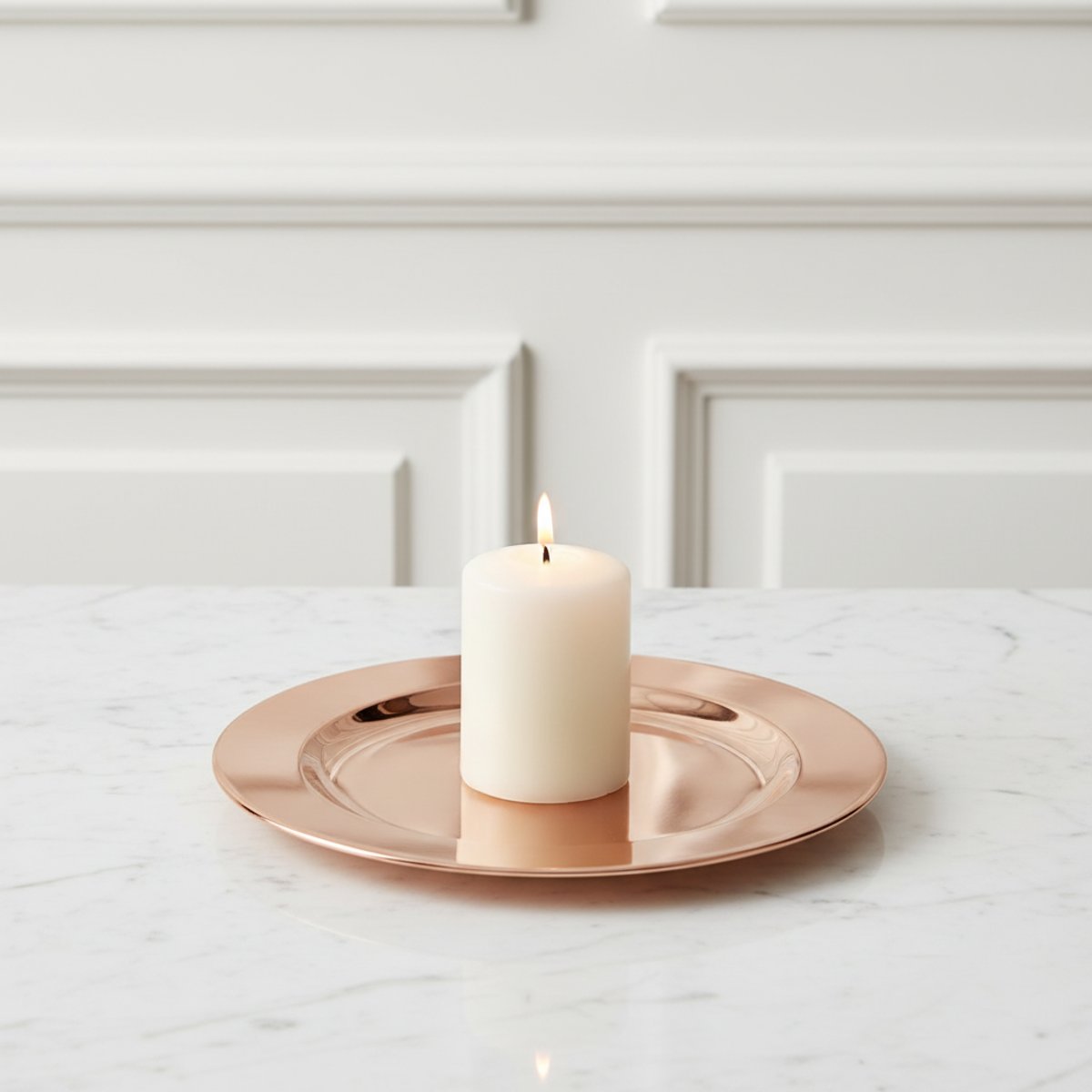 Plateau décoratif en acier D14 cuivre, SIA DECO