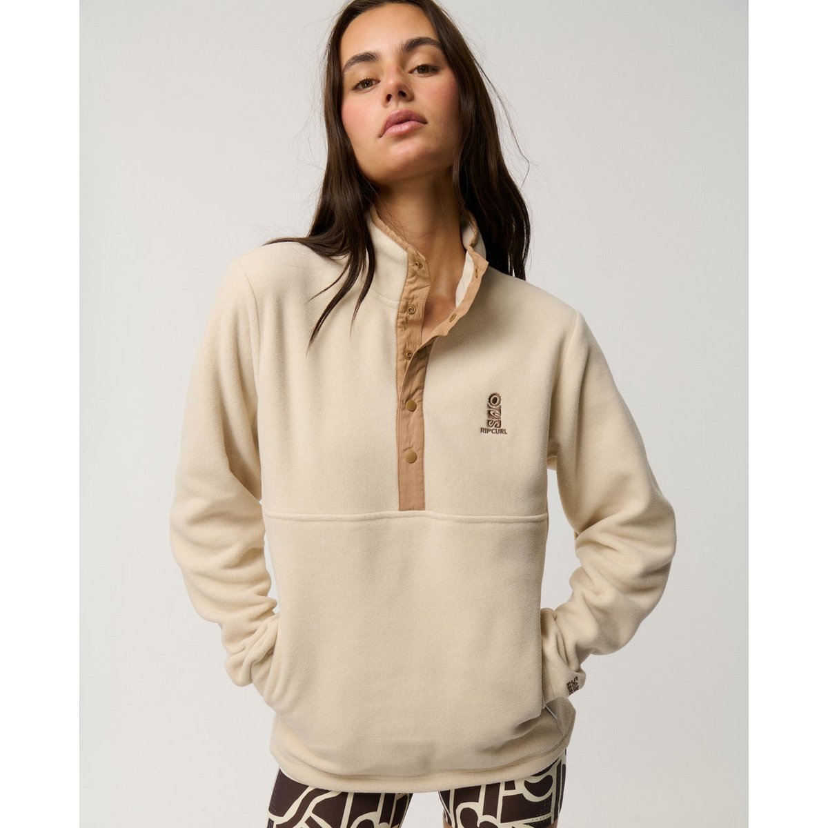 Polaire SEARCH Series Polartec gris chiné avoine, RIP CURL