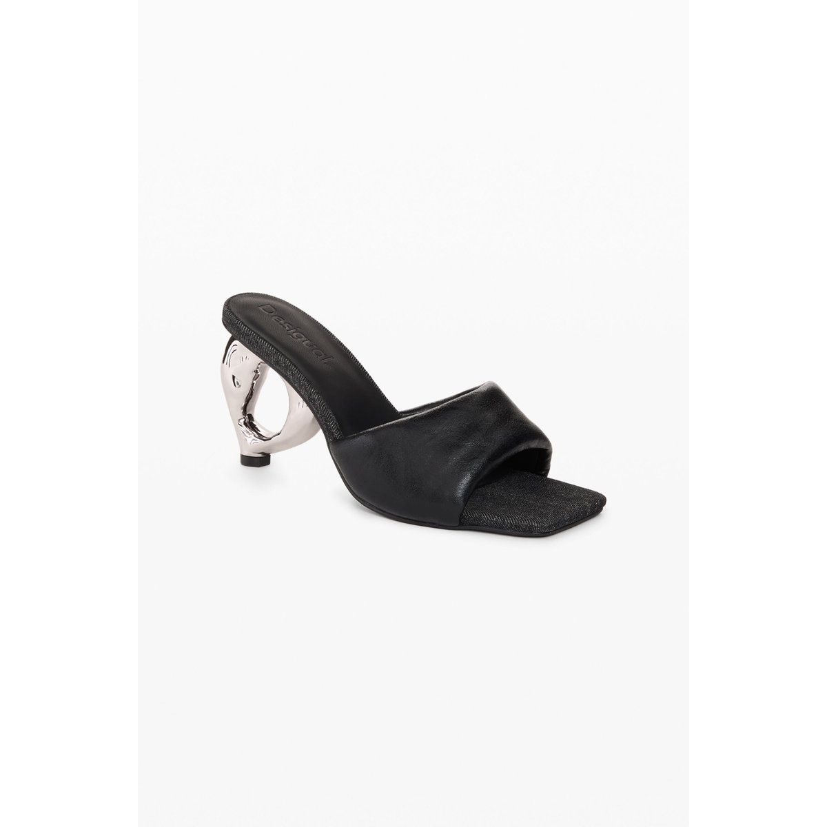 chaussures à talons effet cuir noir, DESIGUAL