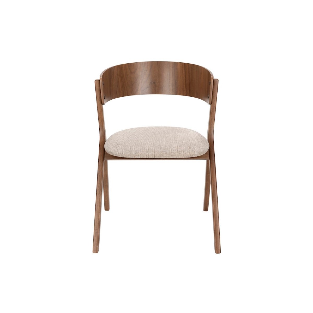 2 chaises en bois et tissu - BRESSO beige, DUTCHBONE