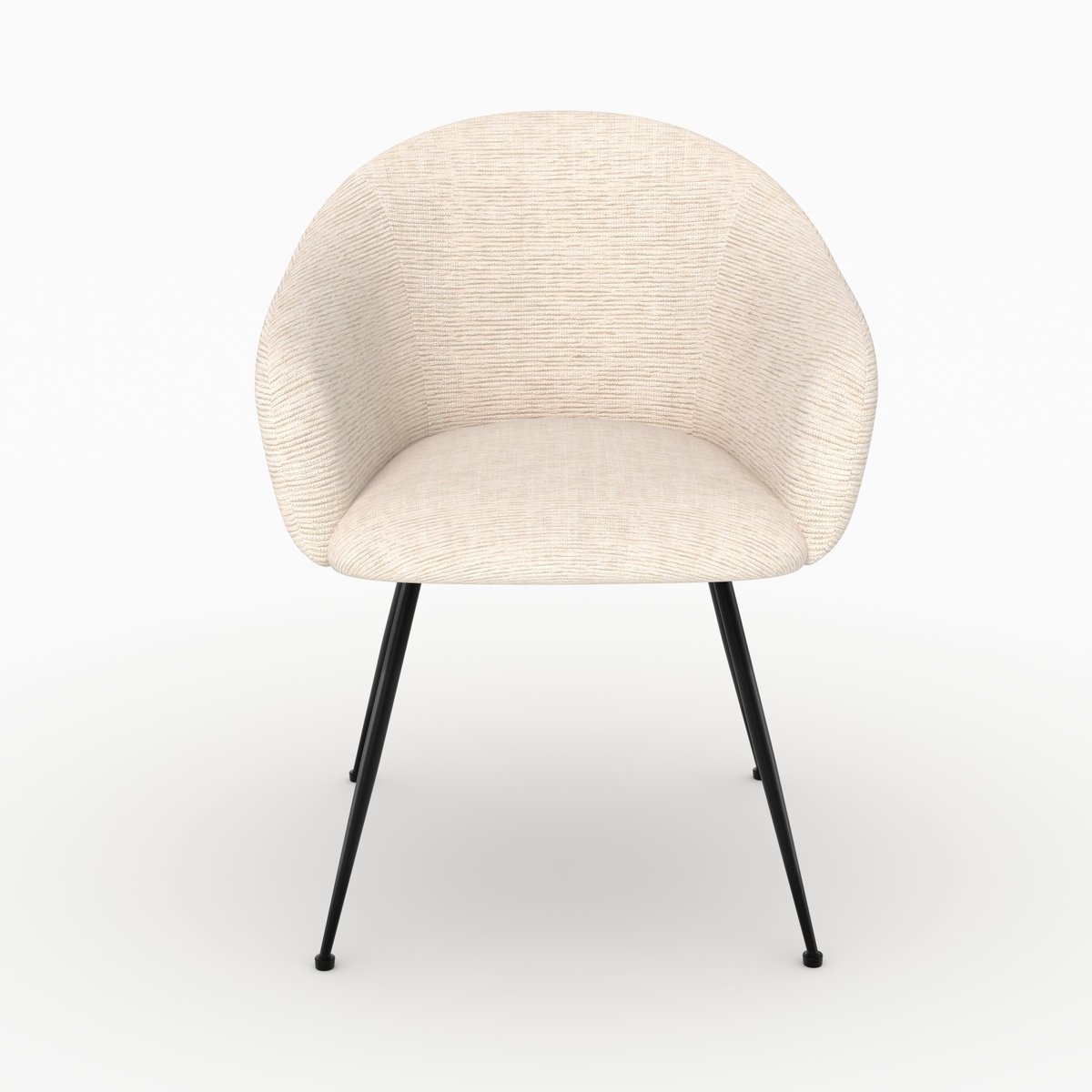 Fauteuil en tissu et pieds en métal - SOCKY blanc chiné, MAISON PAVANE