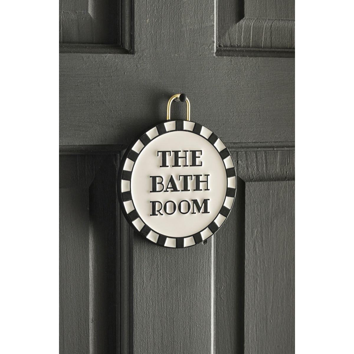 Pancarte de salle bain réversible avec slogan noir/blanc, NEXT