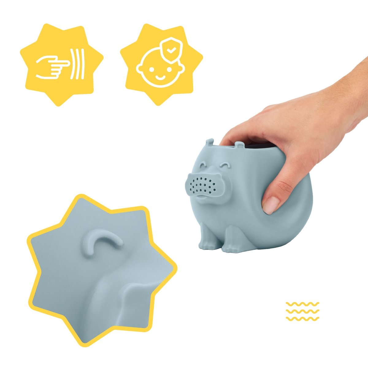 Arrosoir ludique en silicone pour le bain gris, BADABULLE