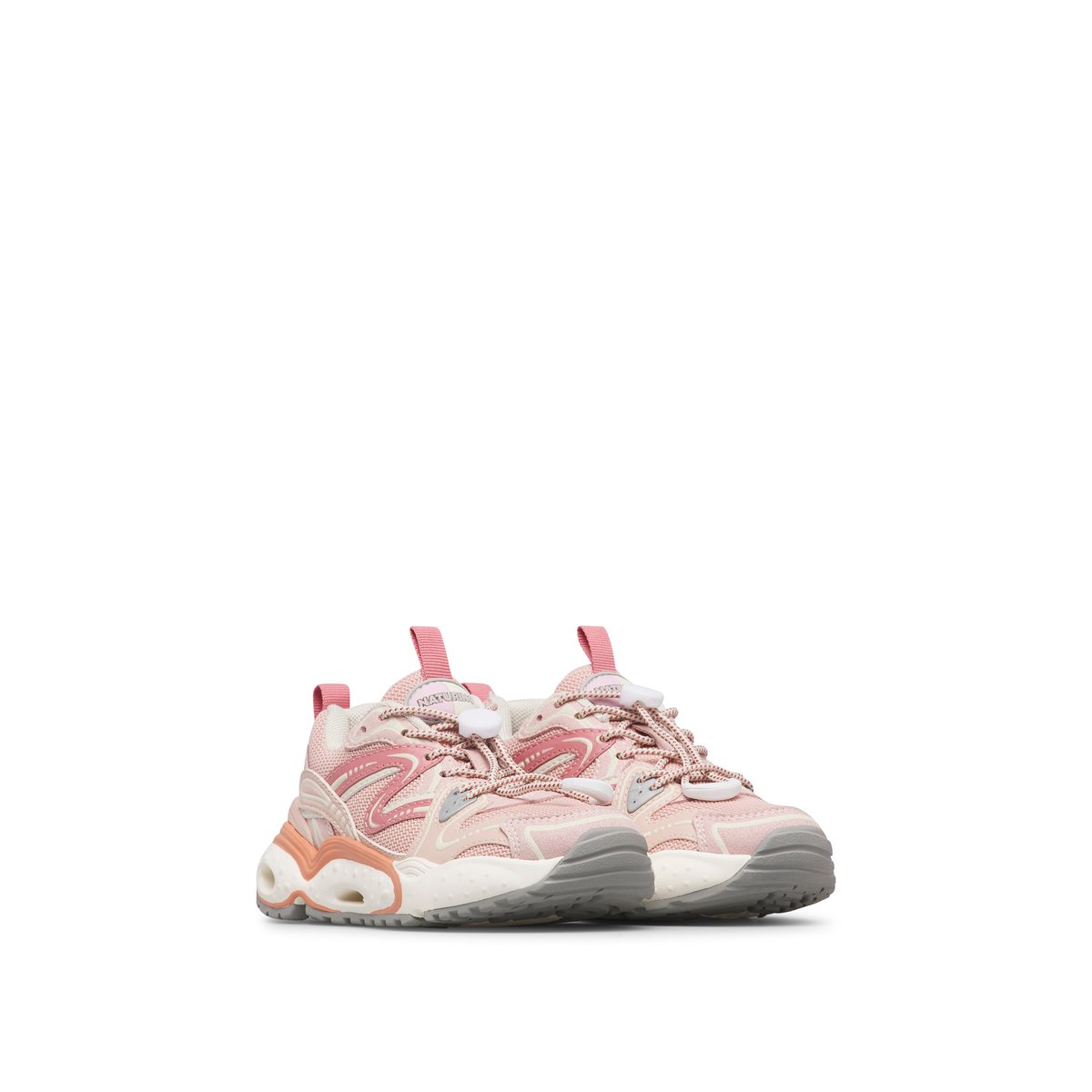 Sneakers en écopelle et tissu FLYNER. rose poudré-blanc, NATURINO