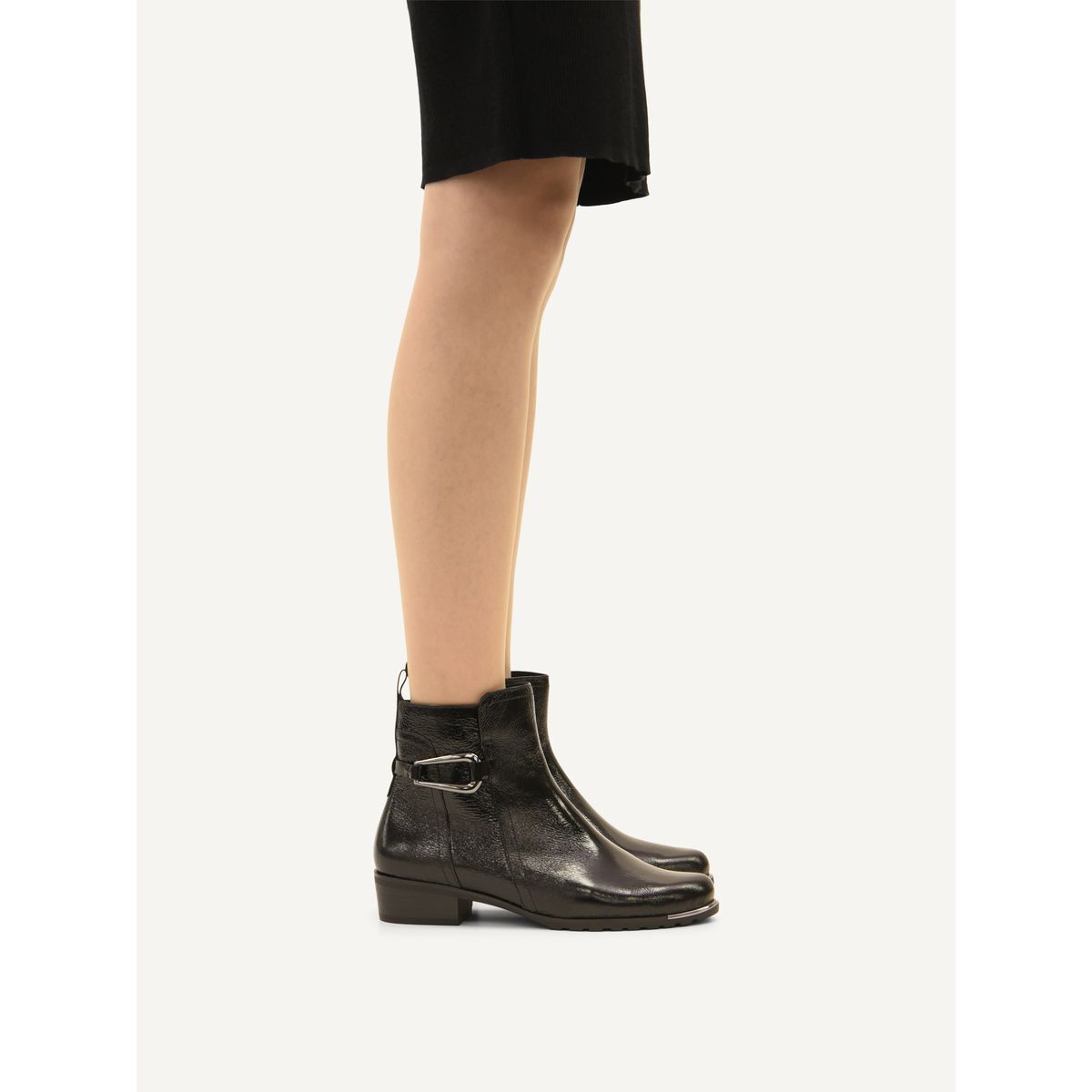 Bottine en cuir noir mat, CAPRICE