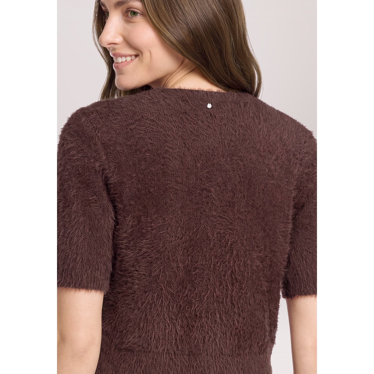 Pull-over en maille à encolure ronde dark maroon, VERA MONT