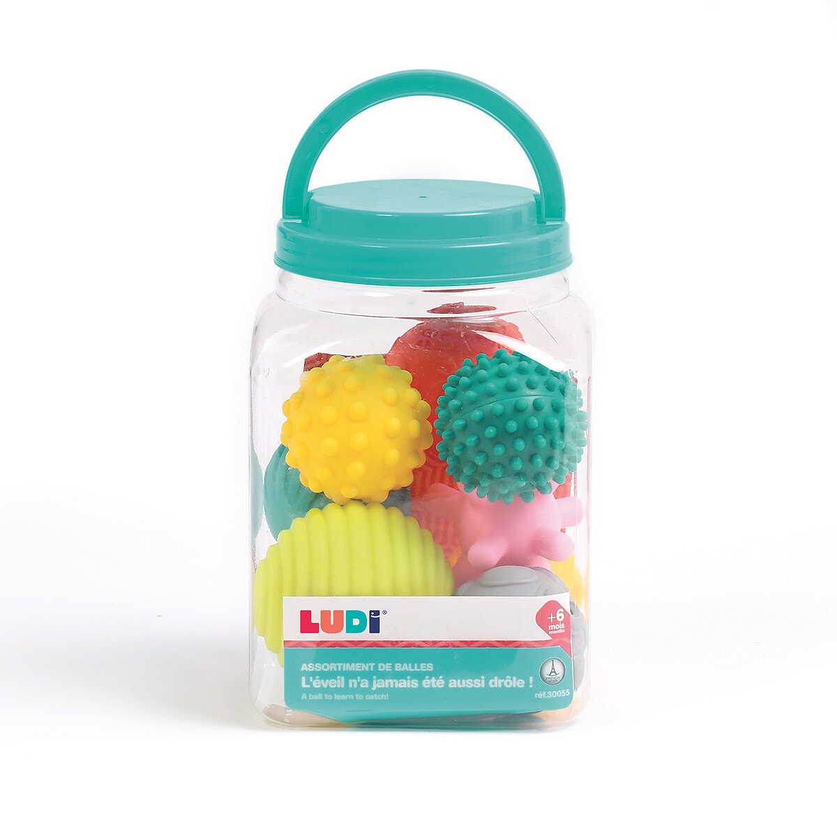 Assortiment de 8 balles multicolore, LUDI