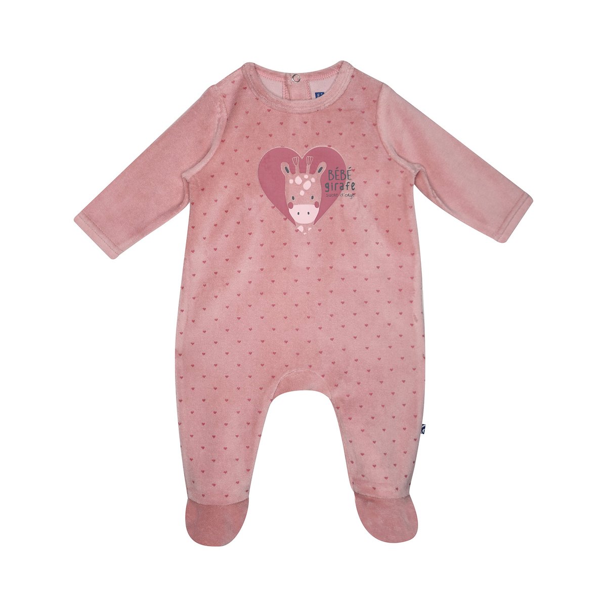 Dors bien saralou velours rase pont dos bebe rose, SUCRE D'ORGE