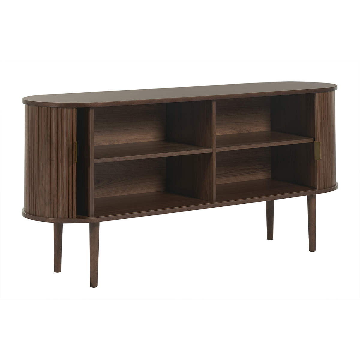 Buffet vintage en bois 2 portes coulissantes L160 cm EPIC noyer, MILIBOO