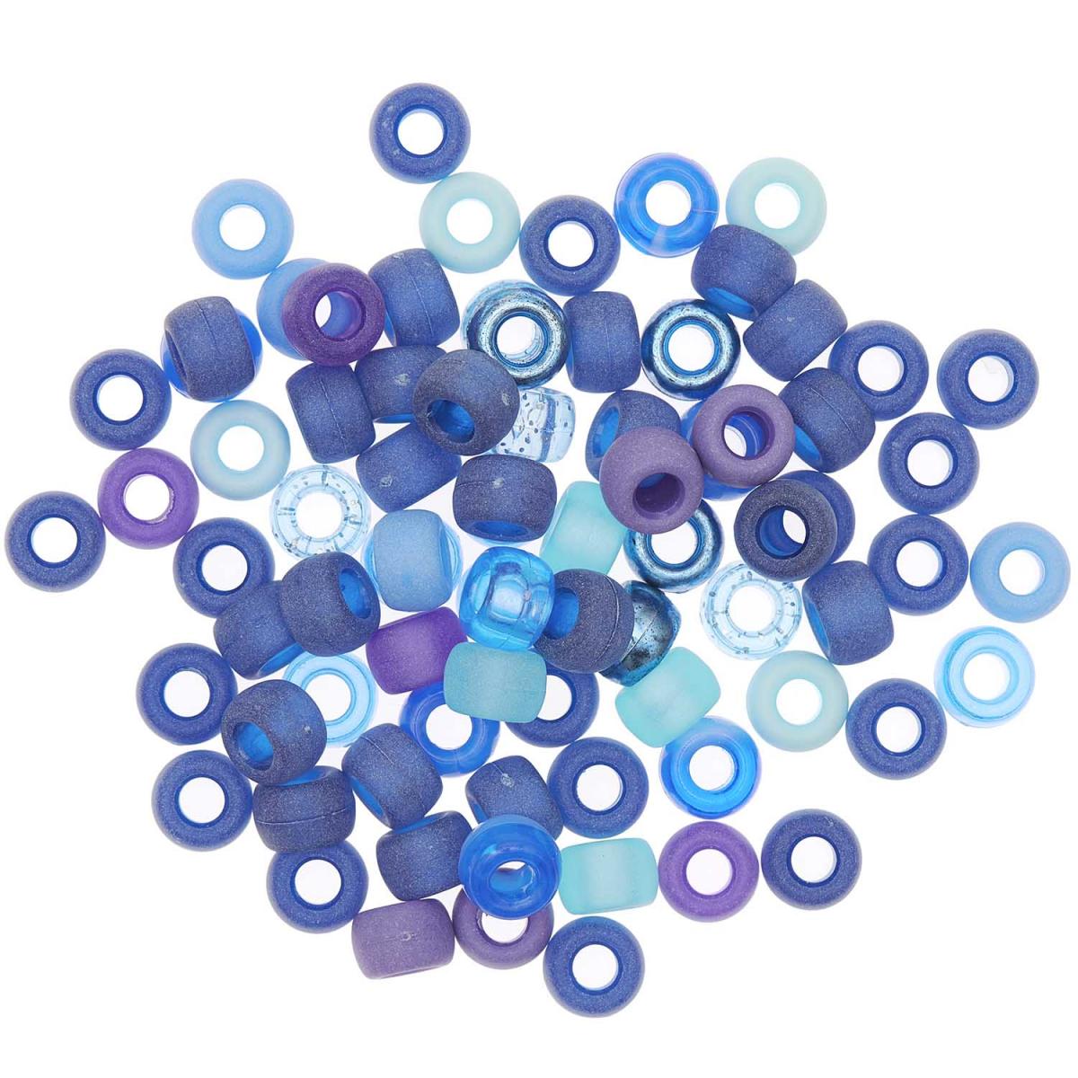 Itoshii pack de 80 perles Ponii bleu mix couleur unique, RICO DESIGN