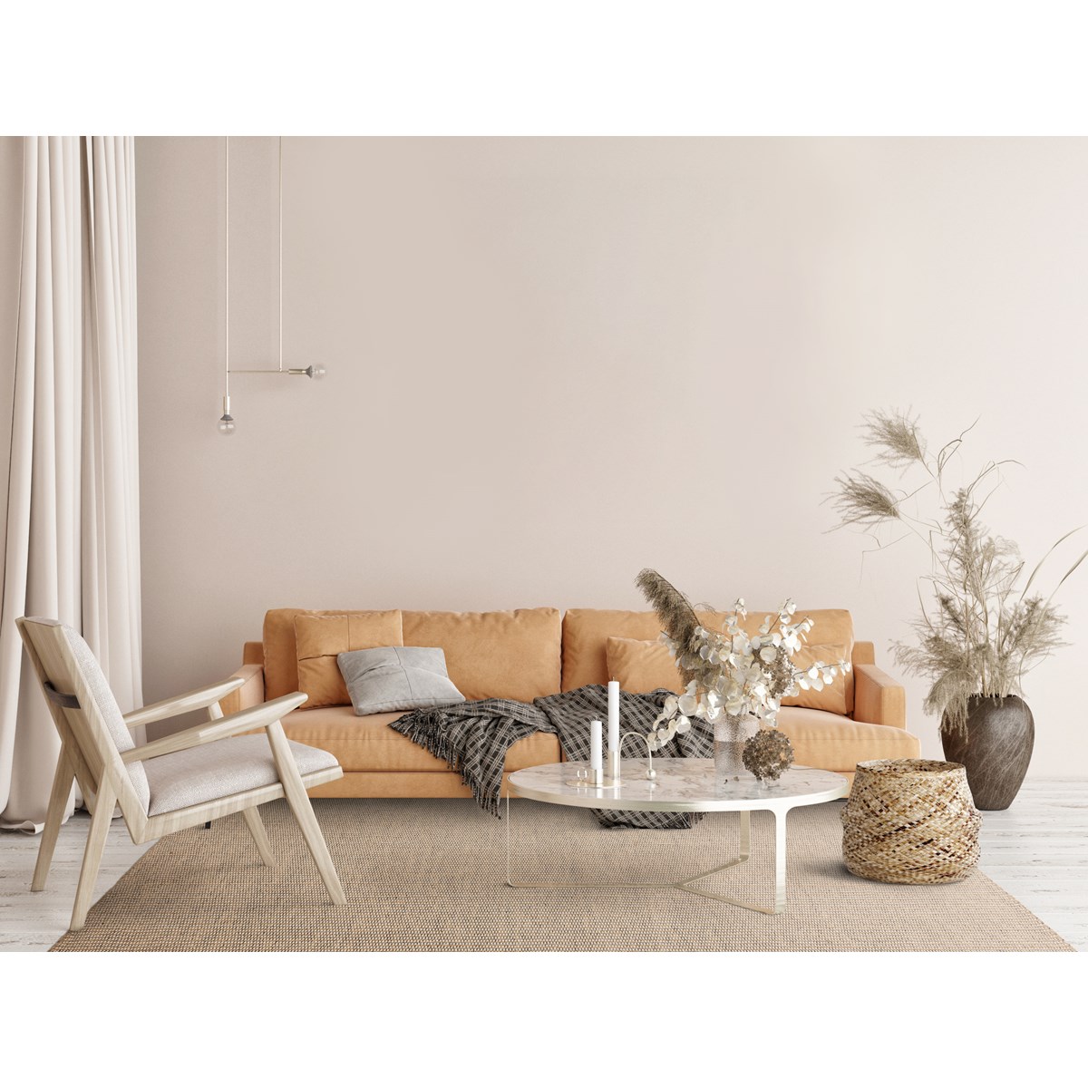 Tapis moderne en jute et coton TISSY beige, NOVATREND