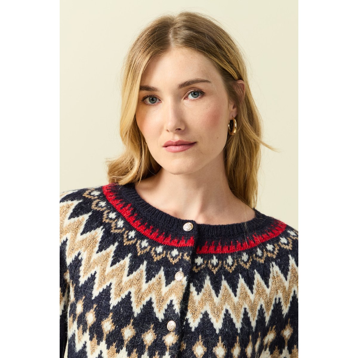 Gilet manches longues col rond bleu marine, BONOBO