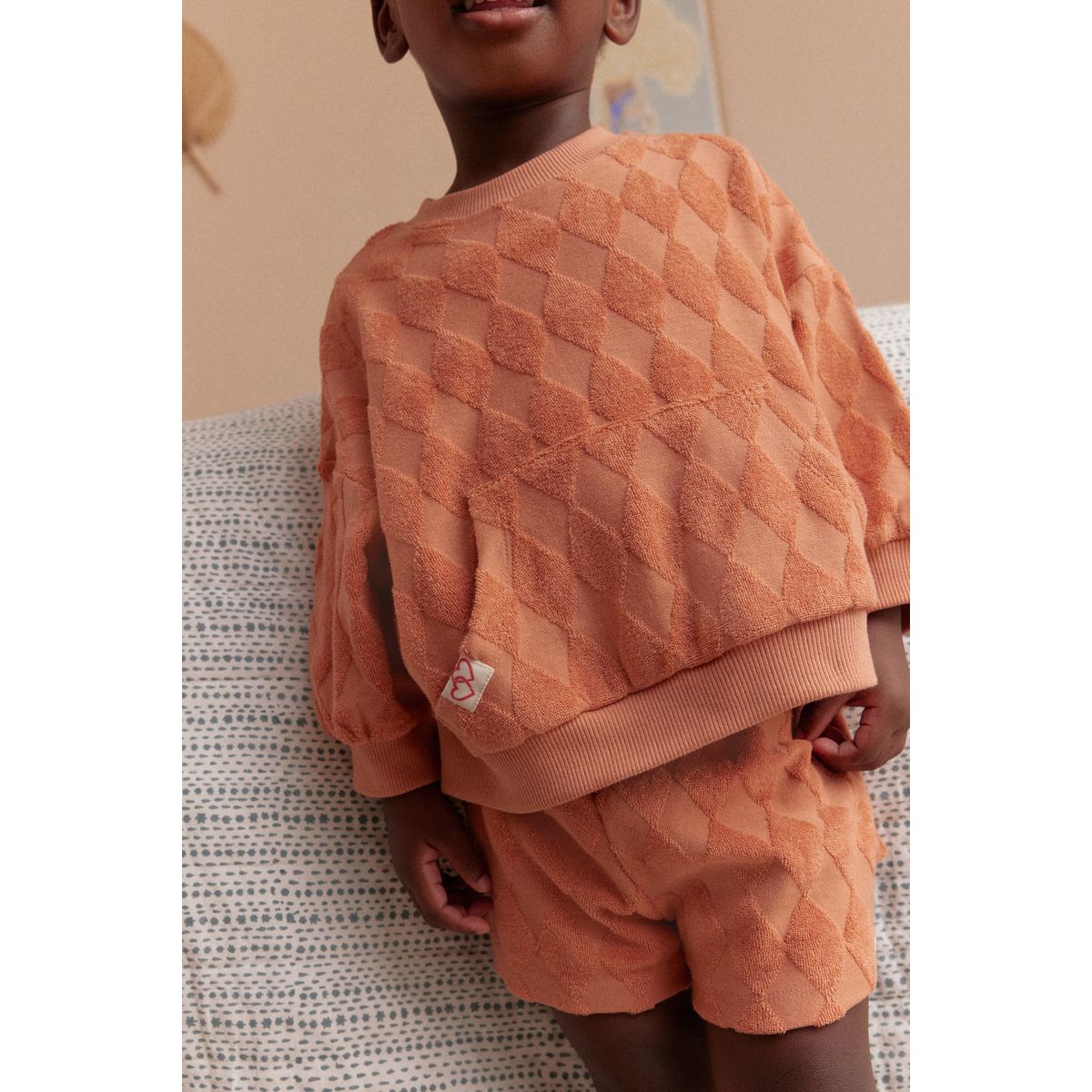 Sweat ras du cou et short orange, NEXT