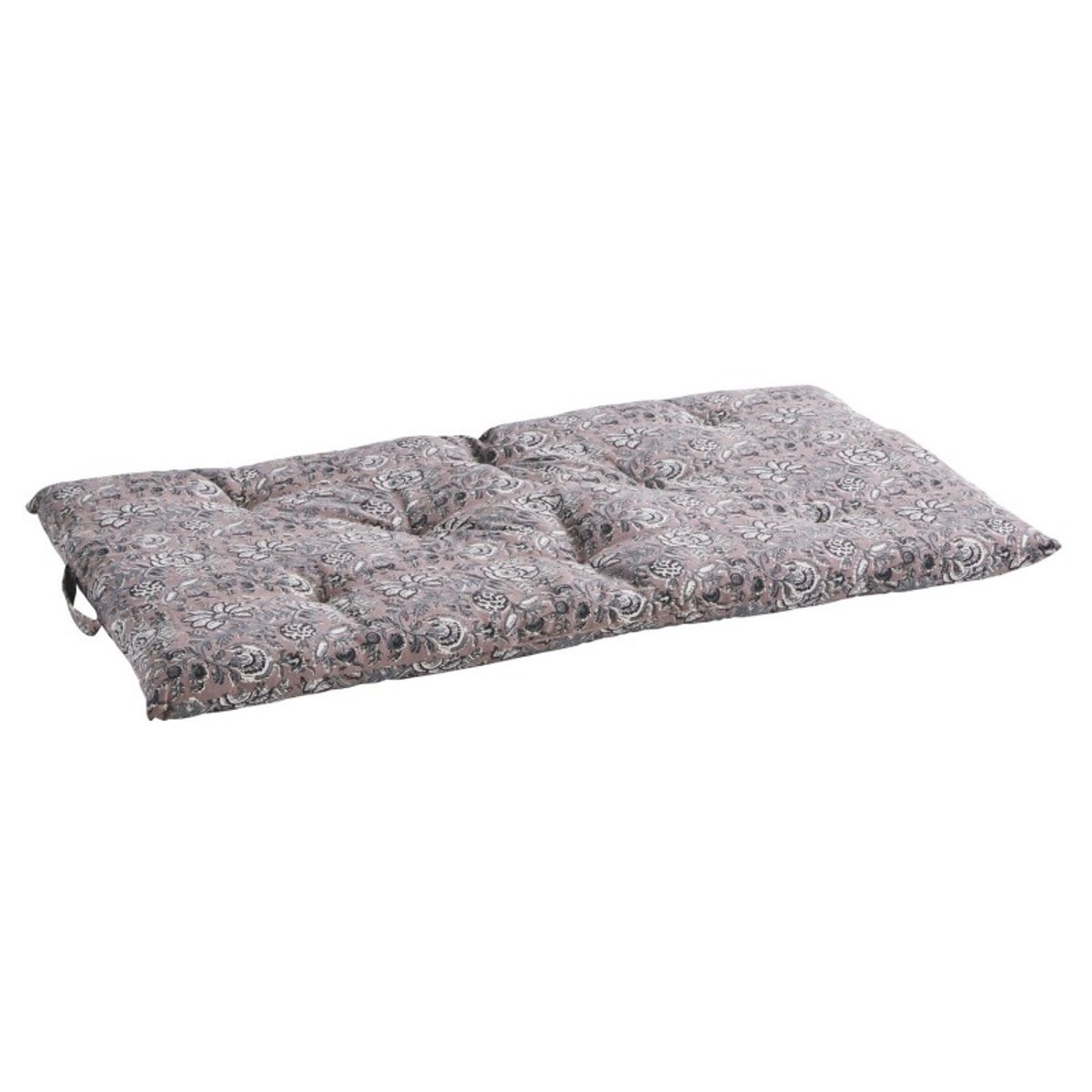 Matelas pour banquette coton fleuri mauve, MADAM STOLTZ
