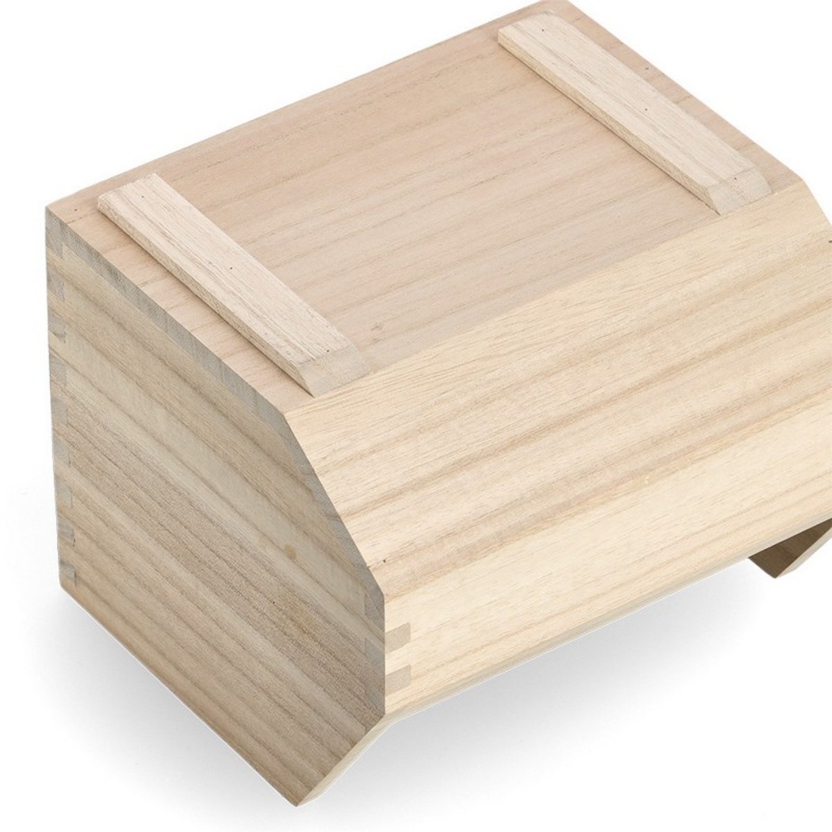 Boite de rangement empilable bois bois clair, ZELLER PRESENT