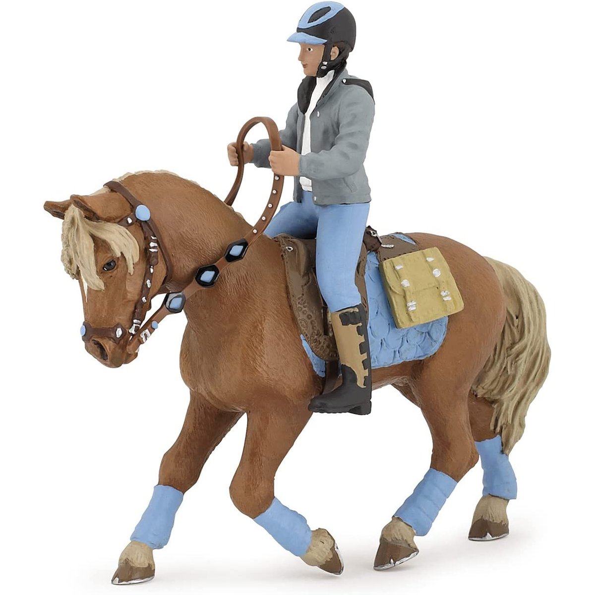Figurine Jeune cavalier bleu, PAPO