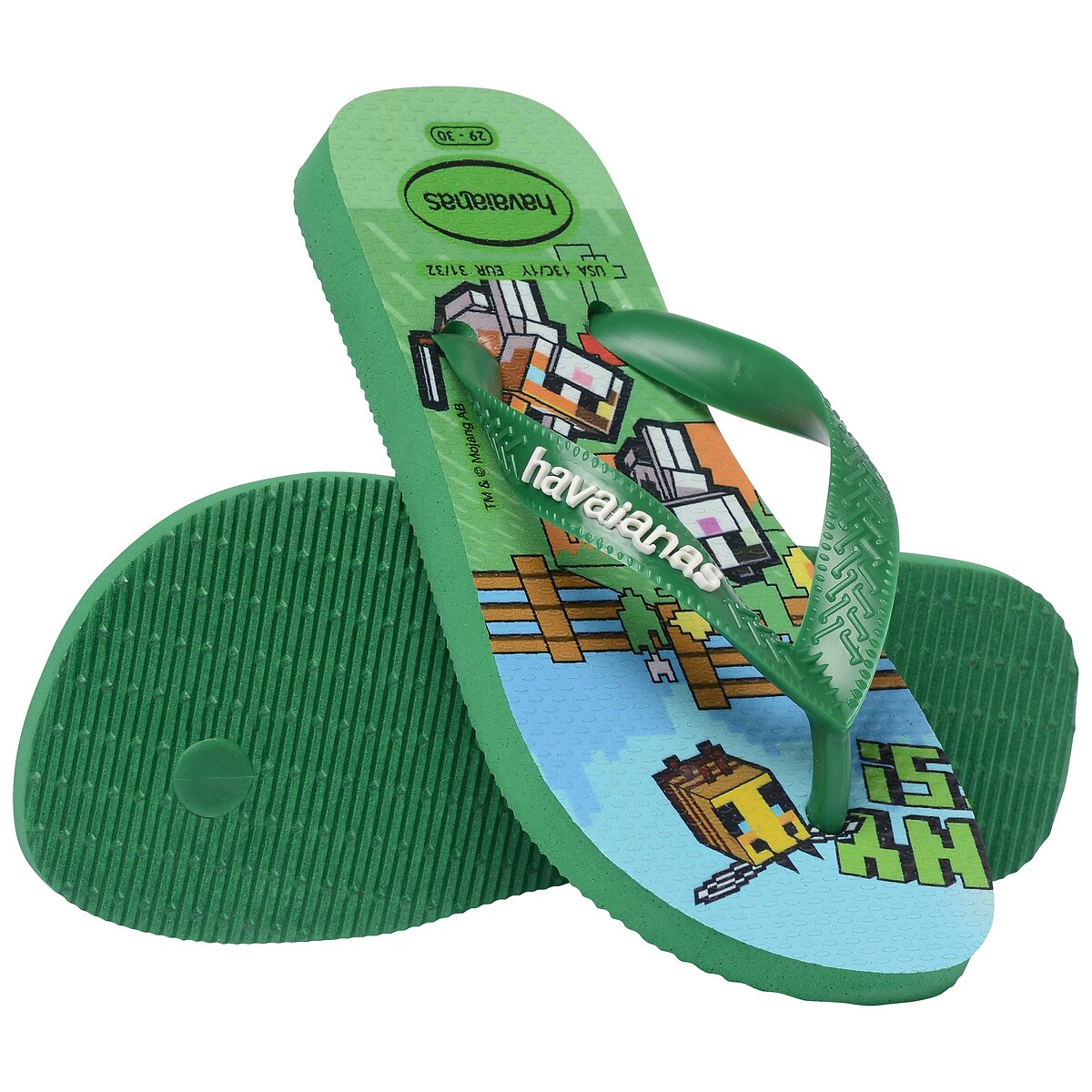 Tongs HAV. KIDS MINECRAFT vert, HAVAIANAS
