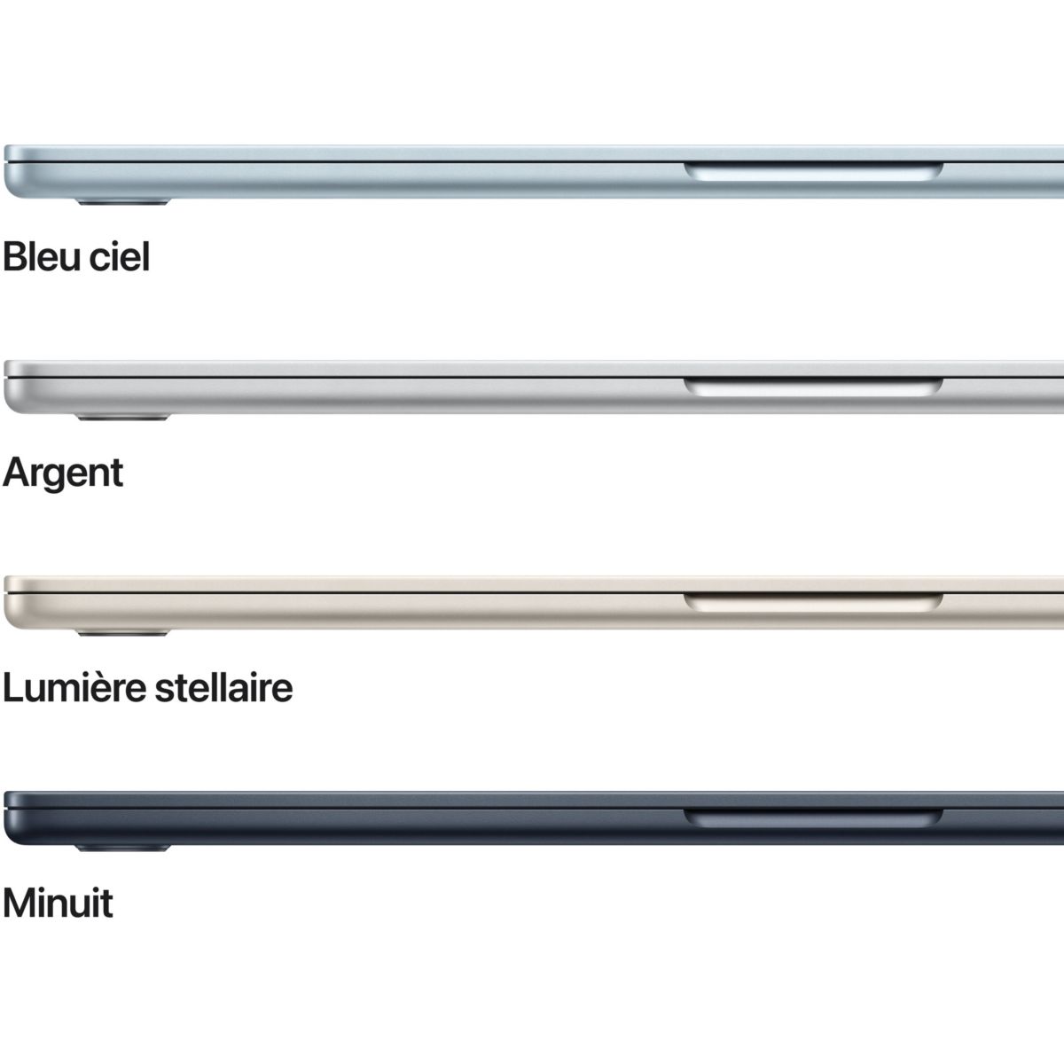 Ordinateur Apple Air 13" Puce M5 CPU 10 / GPU 10 coeurs Mémoire RAM 24Go Stockage 1To SSD Minuit couleur unique, APPLE