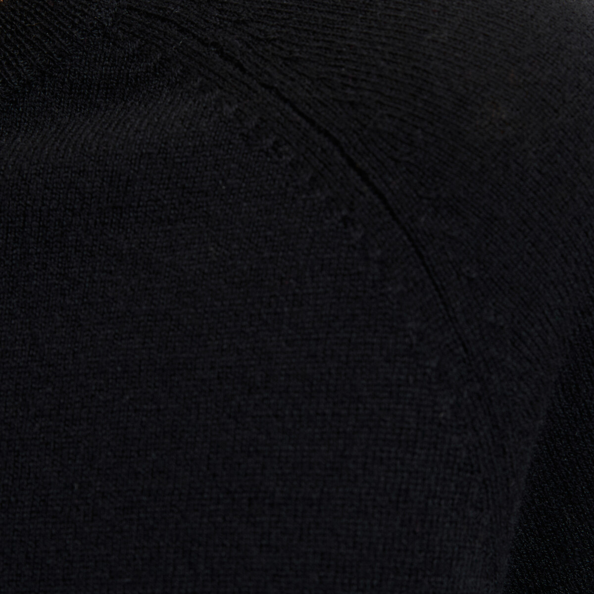 100% wool Crew Neck Jumper with Short Sleeves black, LA REDOUTE COLLECTIONS