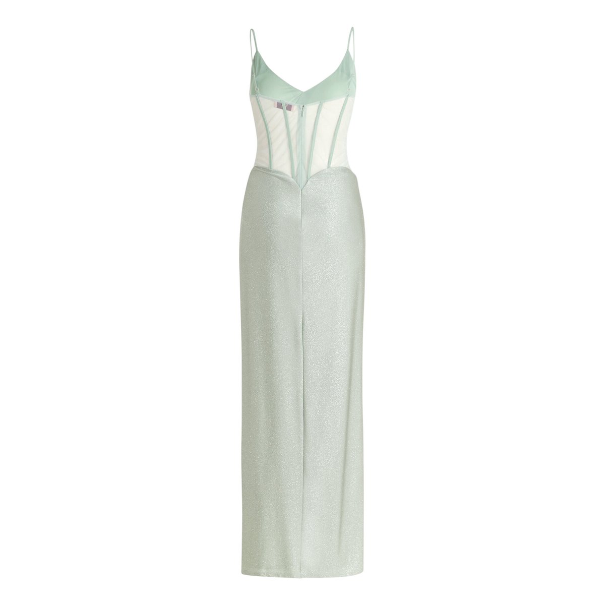 Robe de soirée à fentes d'aisance latérales mint/silver, VERA MONT