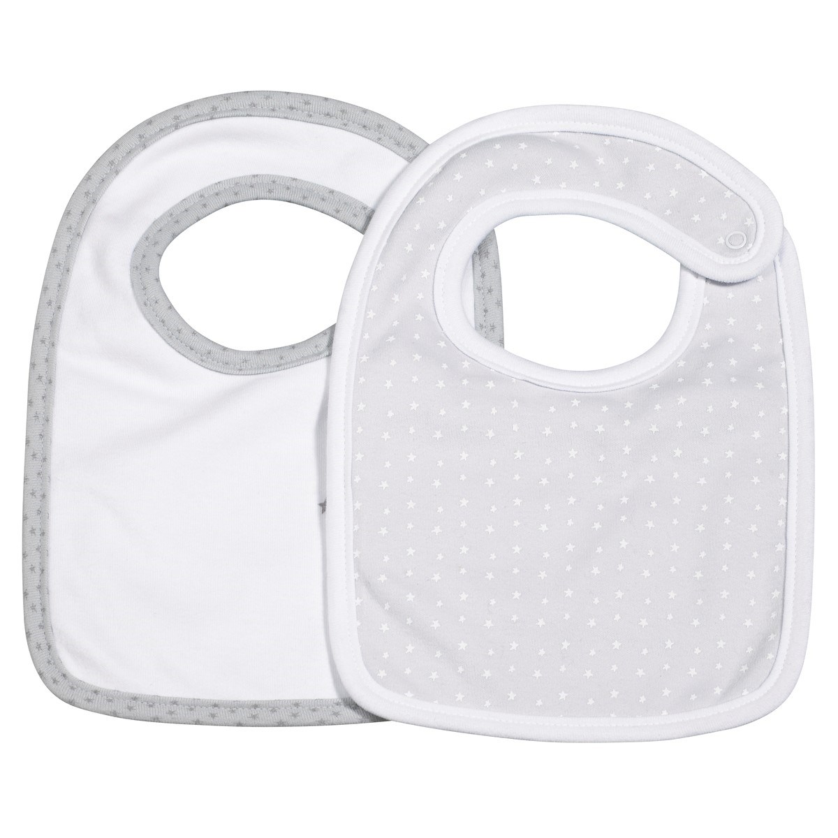 Bavoirs lot de 2 en coton gris, SAUTHON