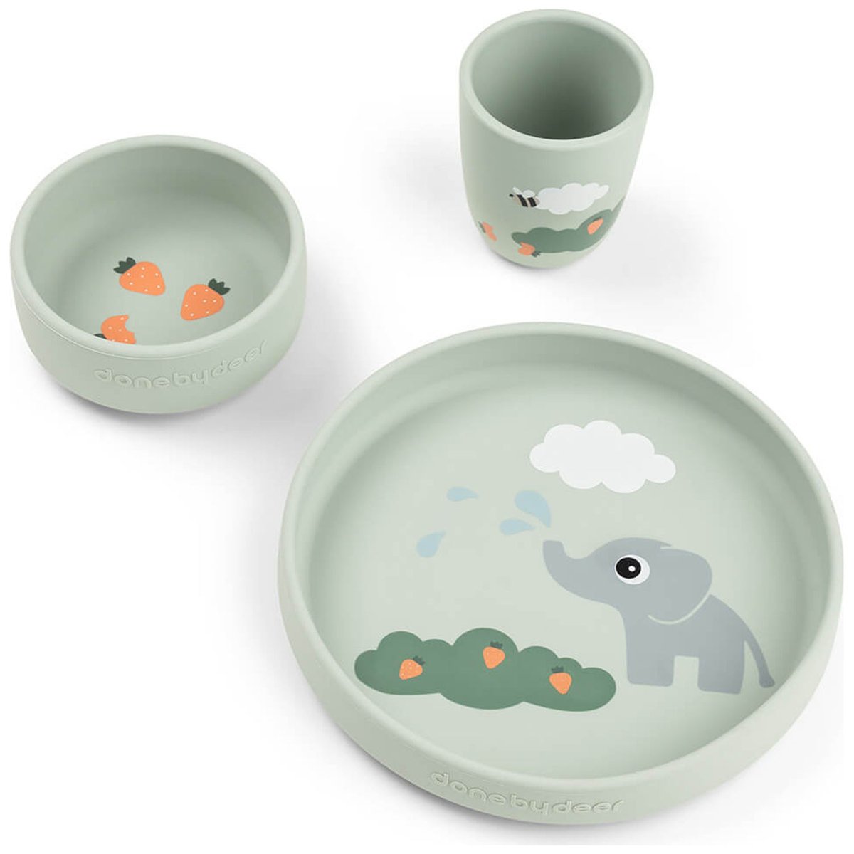 Coffret repas ventouse vert, DONE BY DEER