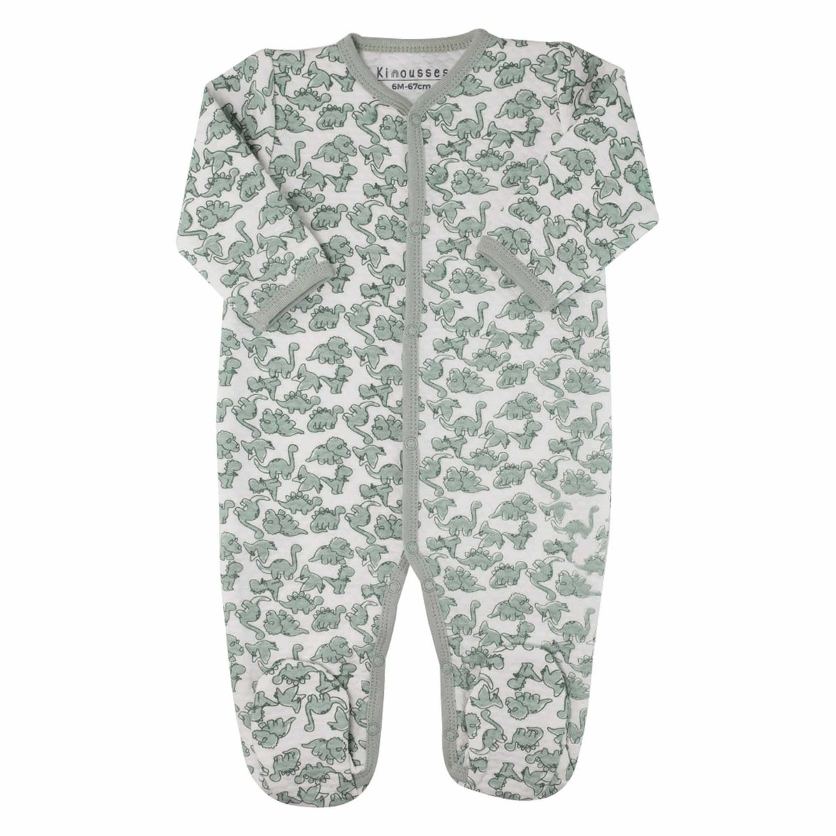 Pyjama bébé matelassé - Dinosaures blanco, TROIS KILOS SEPT