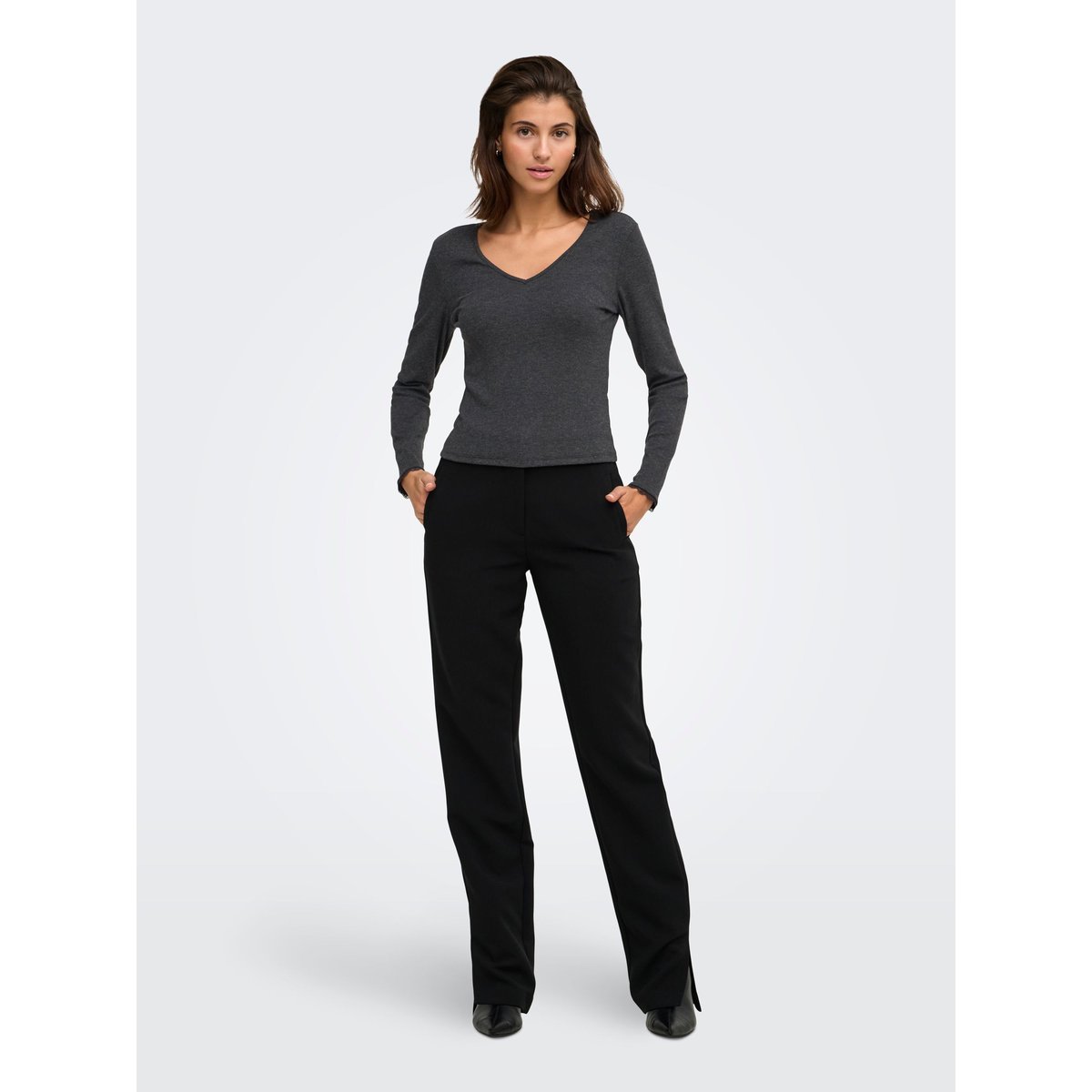 Top dark grey melange 1, ONLY