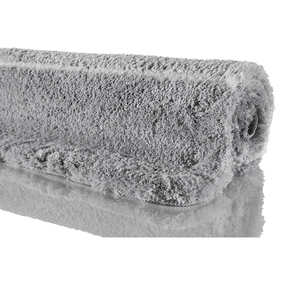 Tapis de bain antidérapant doux rayé , RIO MARINA gris argent, HOMIE LIVING