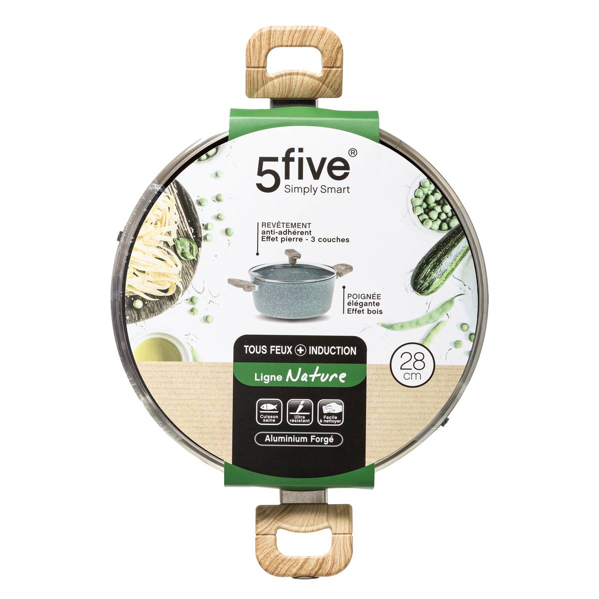 Faitout aluminium forgé NATURE gris, 5FIVE SIMPLY SMART