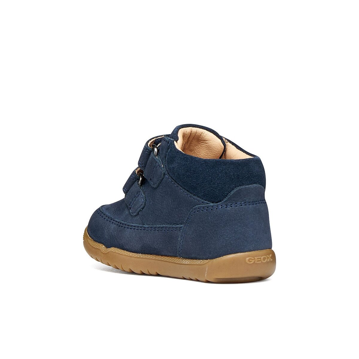 Baskets premiers pas en cuir, à scratchs, MACCHIA bleu marine, GEOX