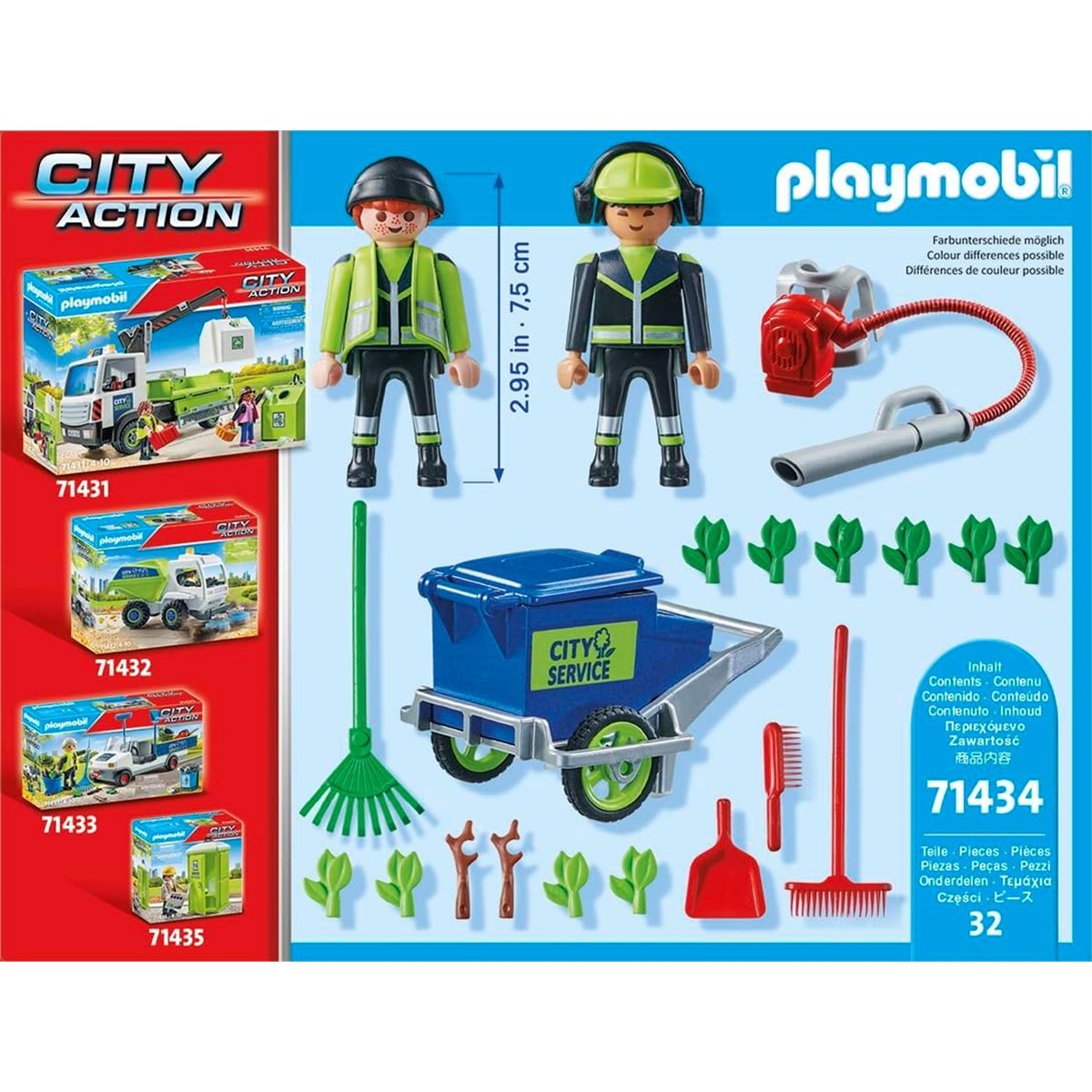 Agents d'entretien voirie avec équipement multicolore, PLAYMOBIL