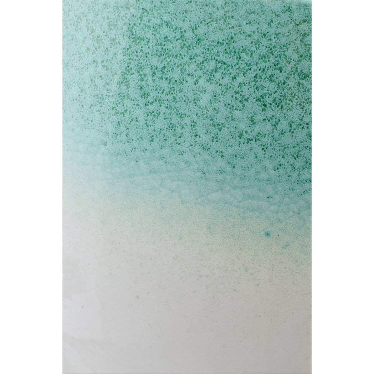 Cache-pot en céramique fait main vert menthe et blanc, RECOLLECTION