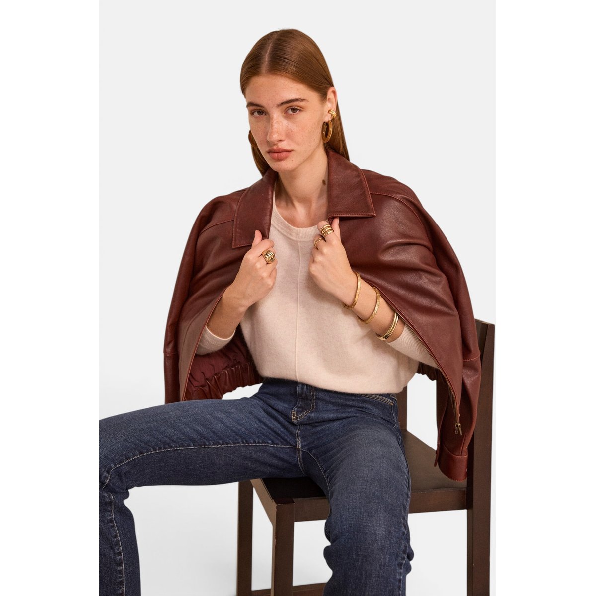 Pull à manches longues en cachemire ARY BIS creme, Maison 123