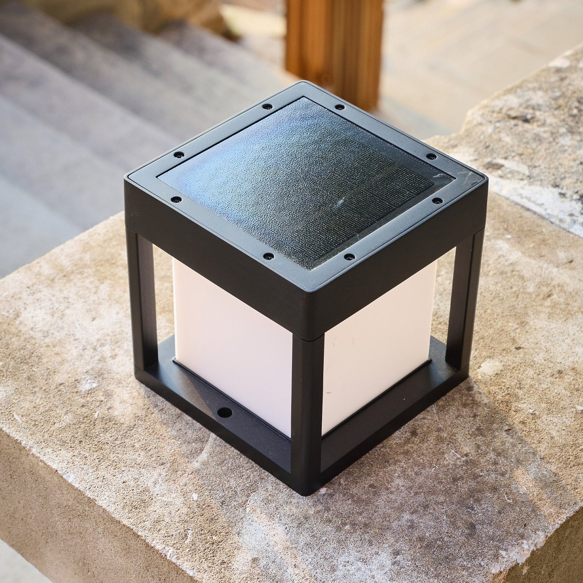 Borne solaire poteau sensor PILARO noir, LUMISKY