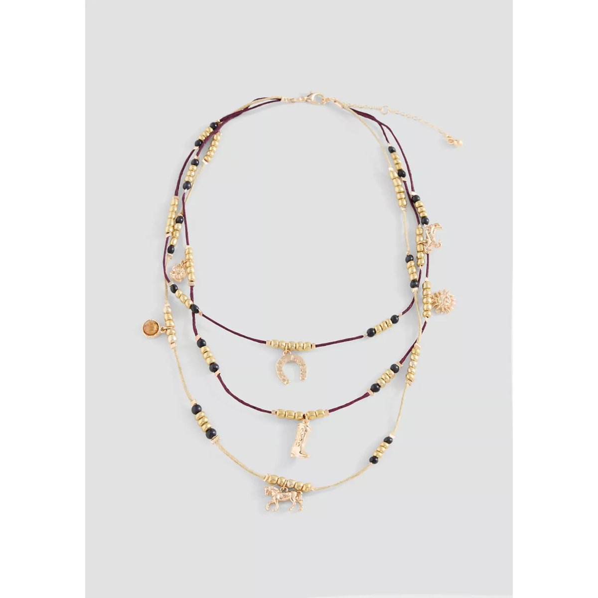 Collier multichaînes à perles beige, MANGO TEEN