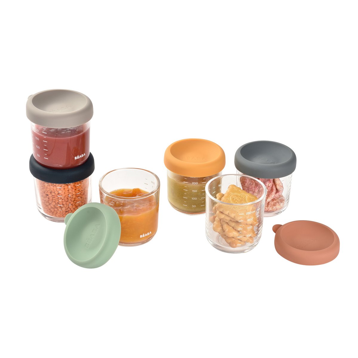 Coffret 6 portions verre mutlicolore, BEABA
