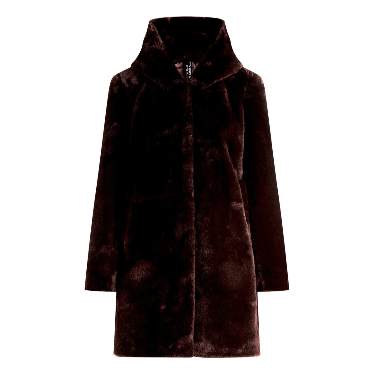 Veste en peluche à capuche marron foncé, BETTY BARCLAY