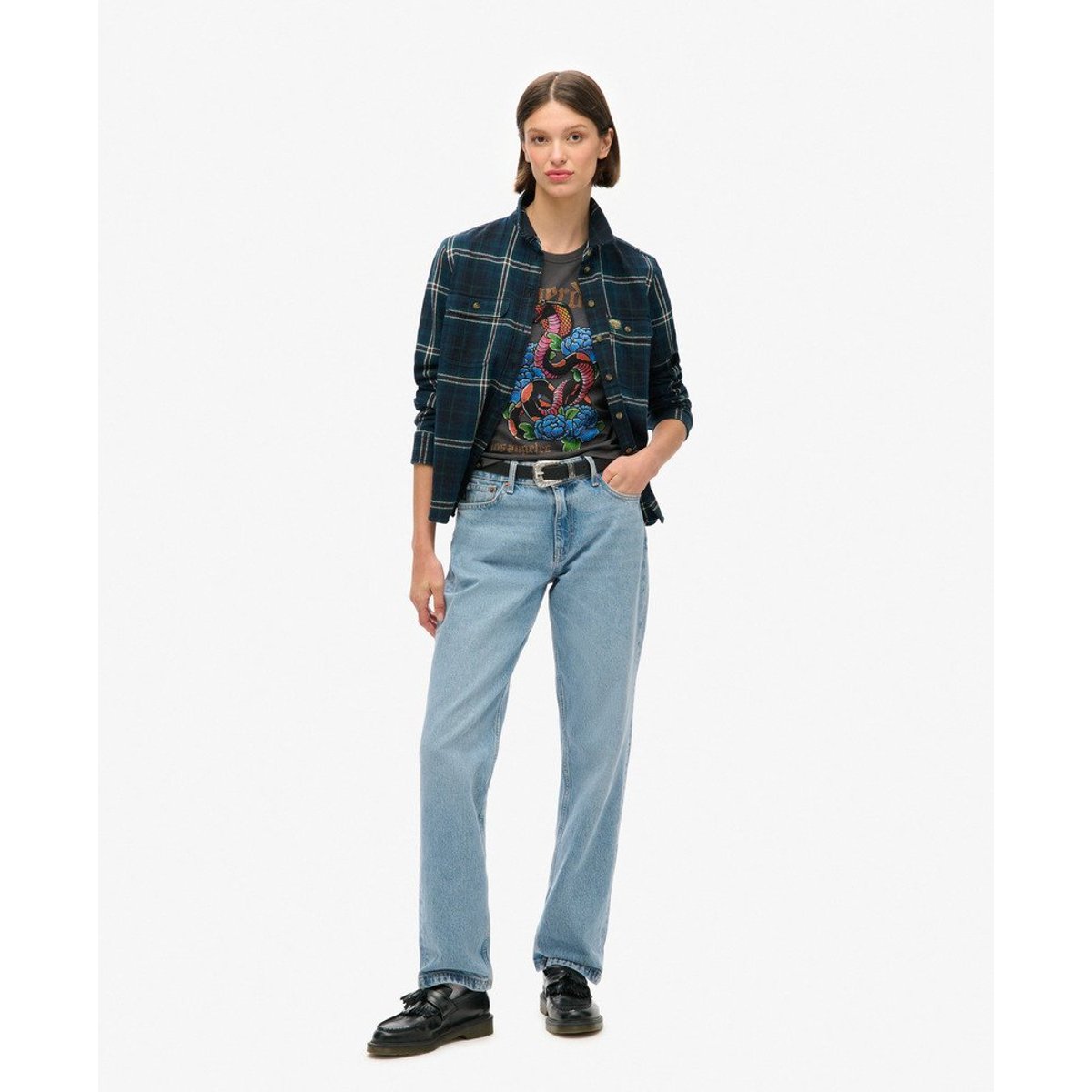 Débardeur à strass effet tatouage anthracite, SUPERDRY