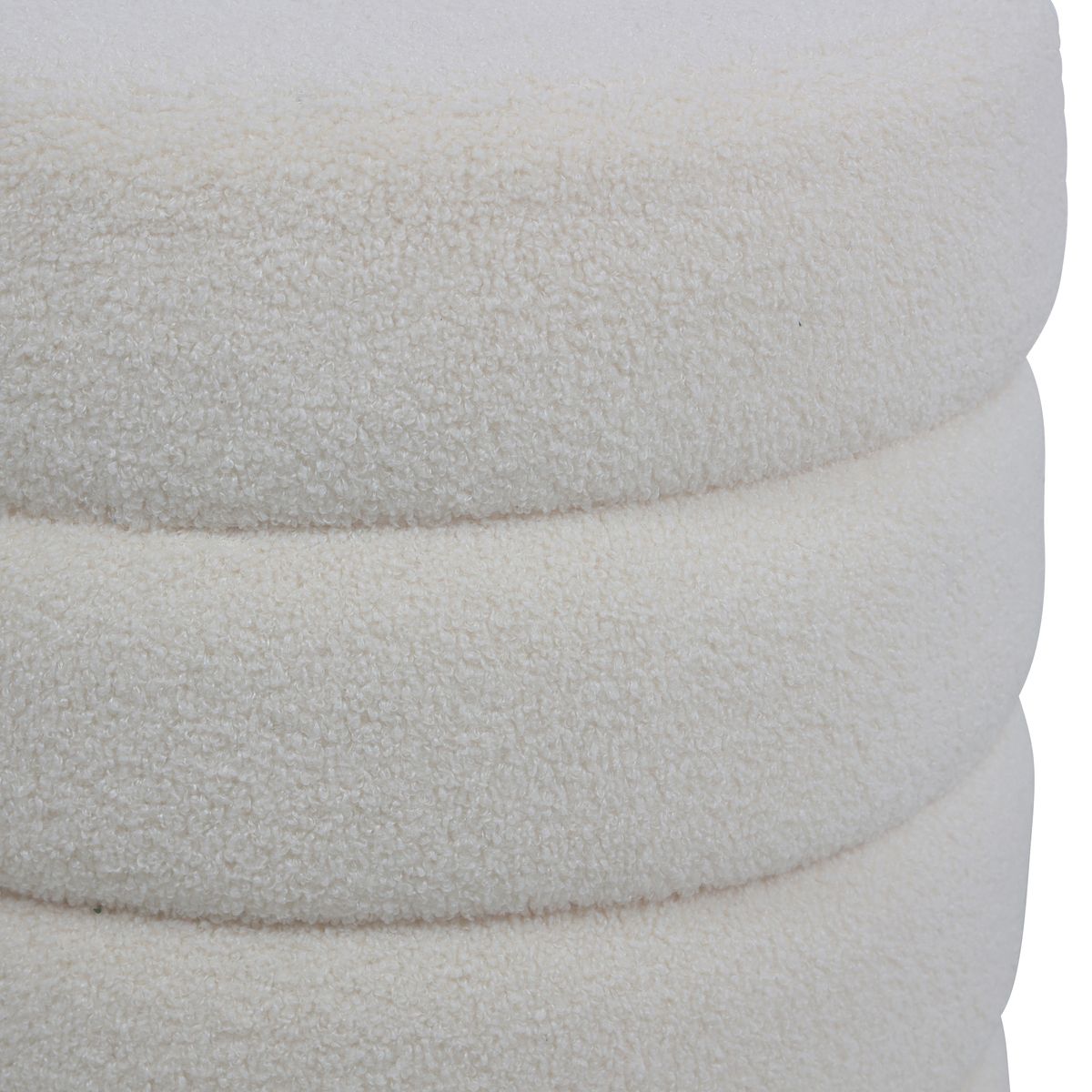 Pouf tissu effet laine bouclette Fino beige, ZAGO