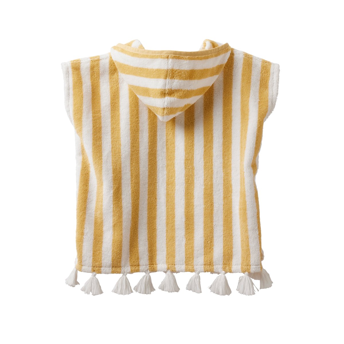 Poncho de bain rayé jaune, VERTBAUDET