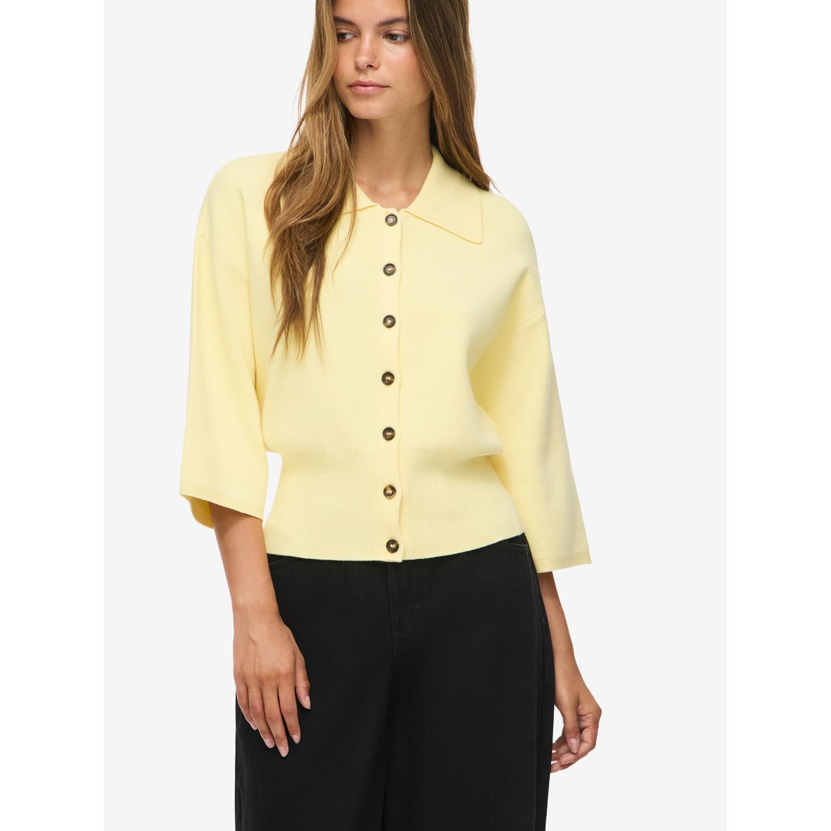 Cardigan jaune - french vanilla1, NOISY MAY