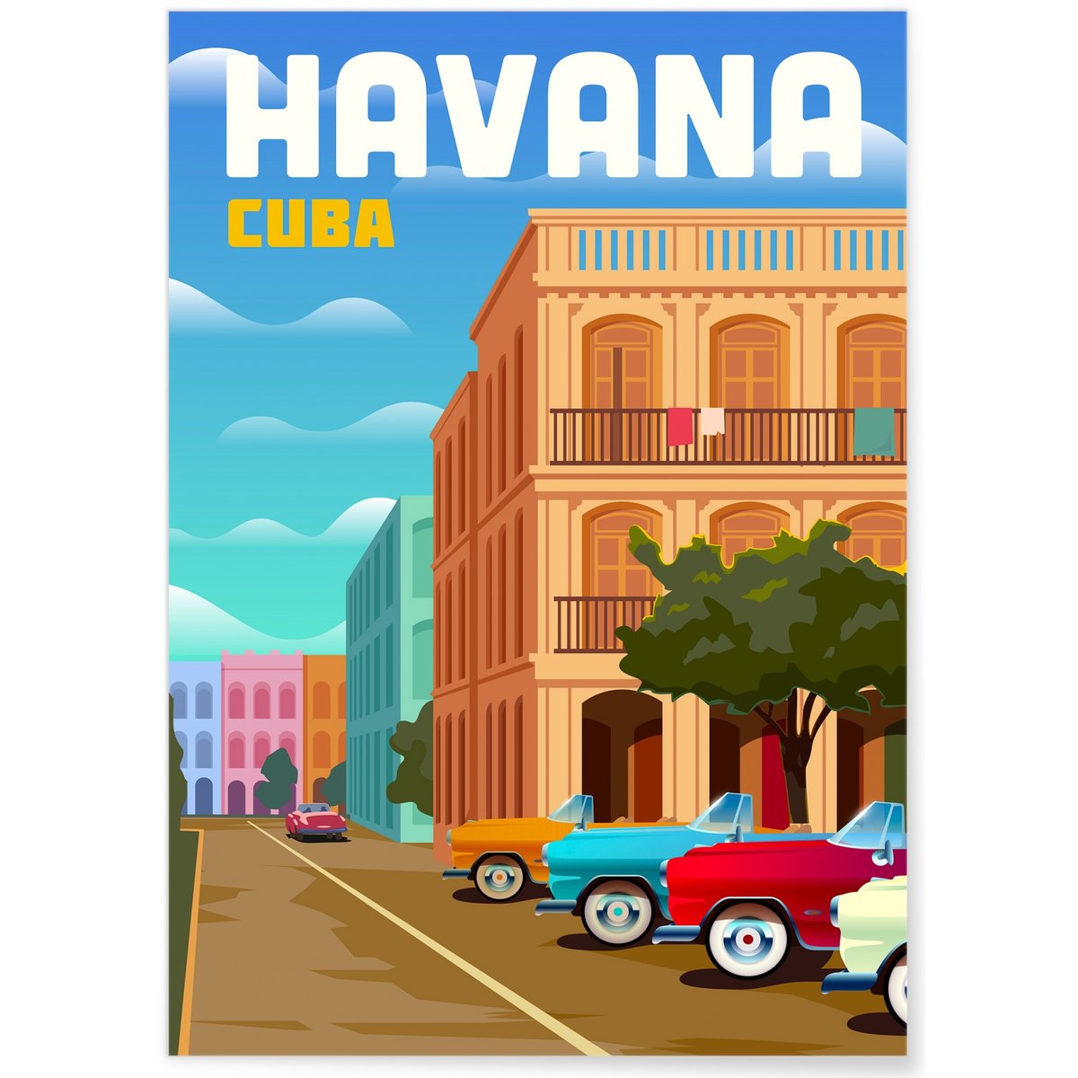 Affiche Cuba La Havane blanc, L'AFFICHERIE