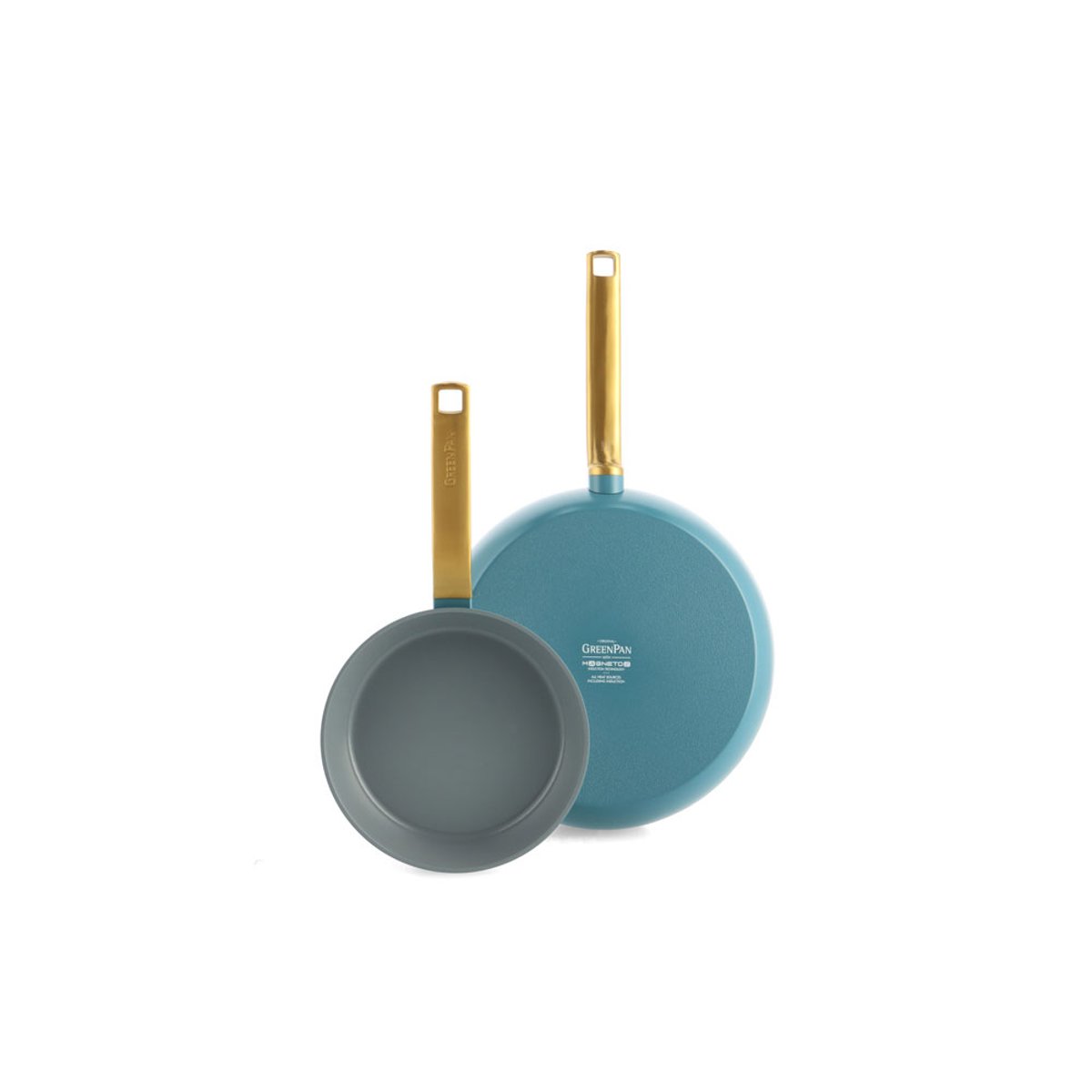 Set 2 Poêles 20 et 28 cm aluminium forgé revêtement céramique- Evolution bleu, GREENPAN