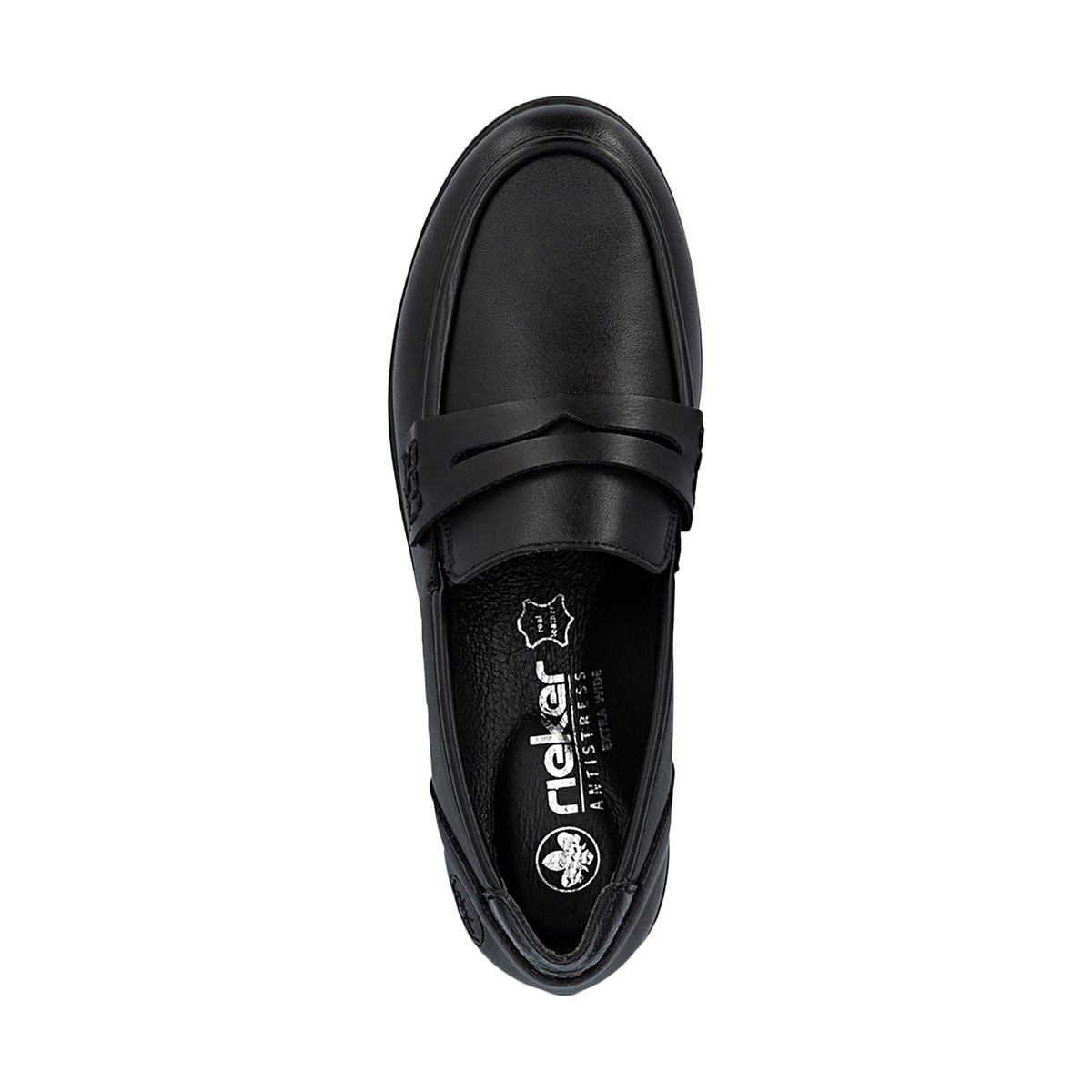 Mocassin Cuir Rgd noir, RIEKER