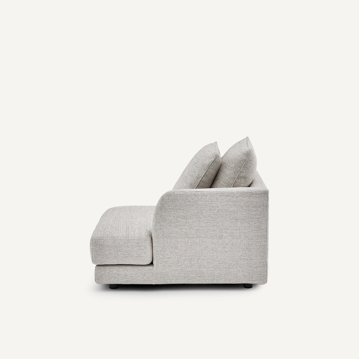 Demi-canapé droit, modulable en toile jaspée, TIBERIO gris/blanc, AM.PM