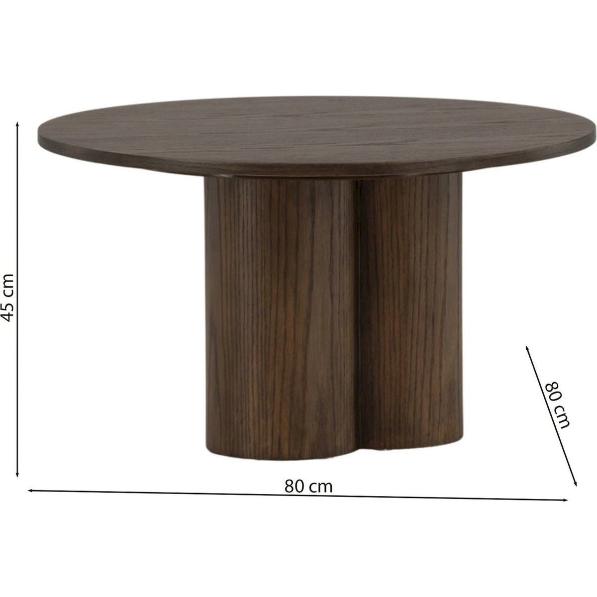 Table basse ronde sculpturale en bois CONVALDER bois foncé, RECOLLECTION