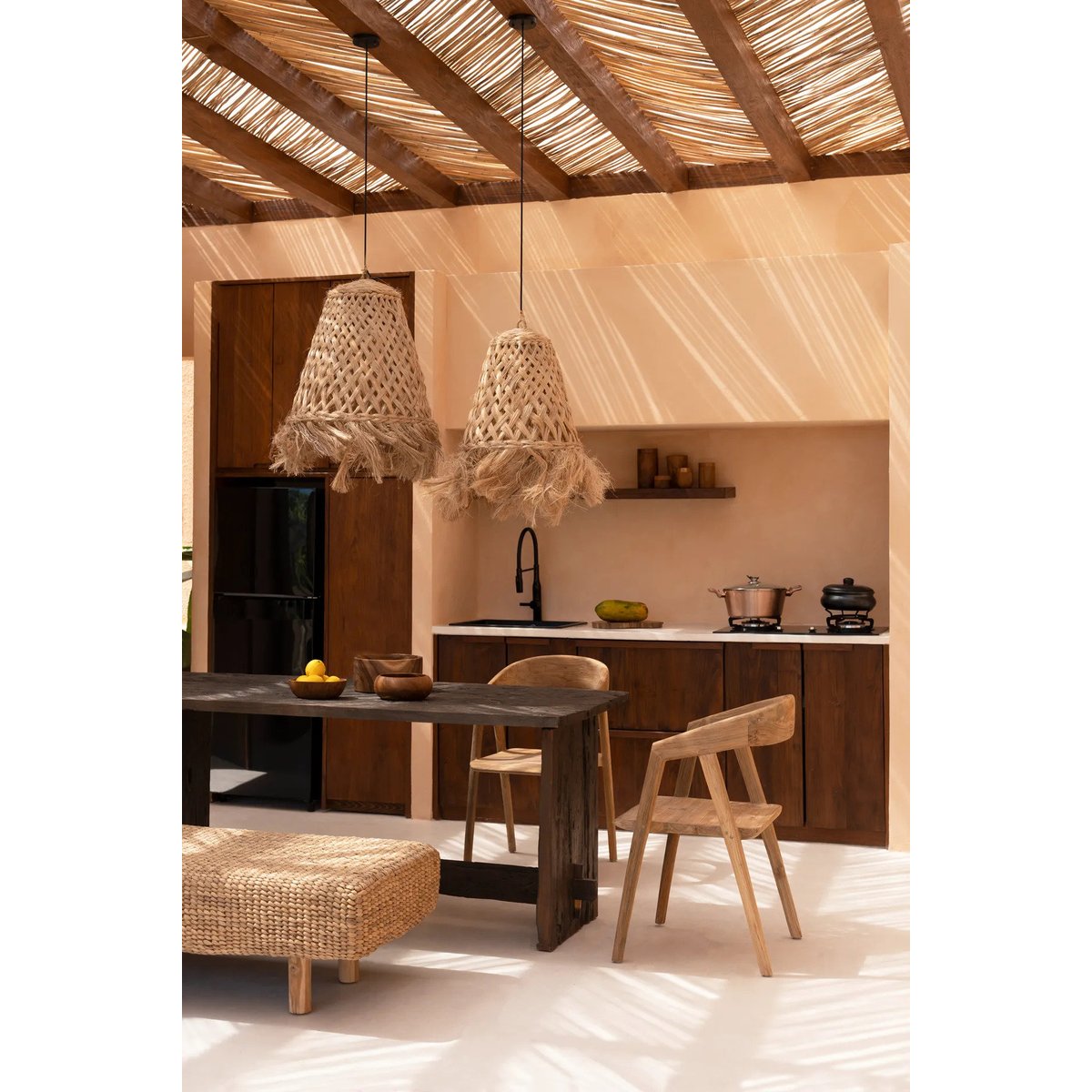 Suspension en herbe d’abaca JELLY FISH beige, BAZAR BIZAR