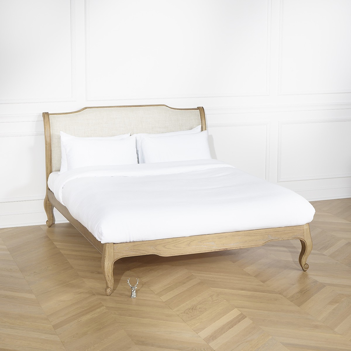 Lit 160x200 en chêne et lin premium ELIZA marron, ROBIN DES BOIS