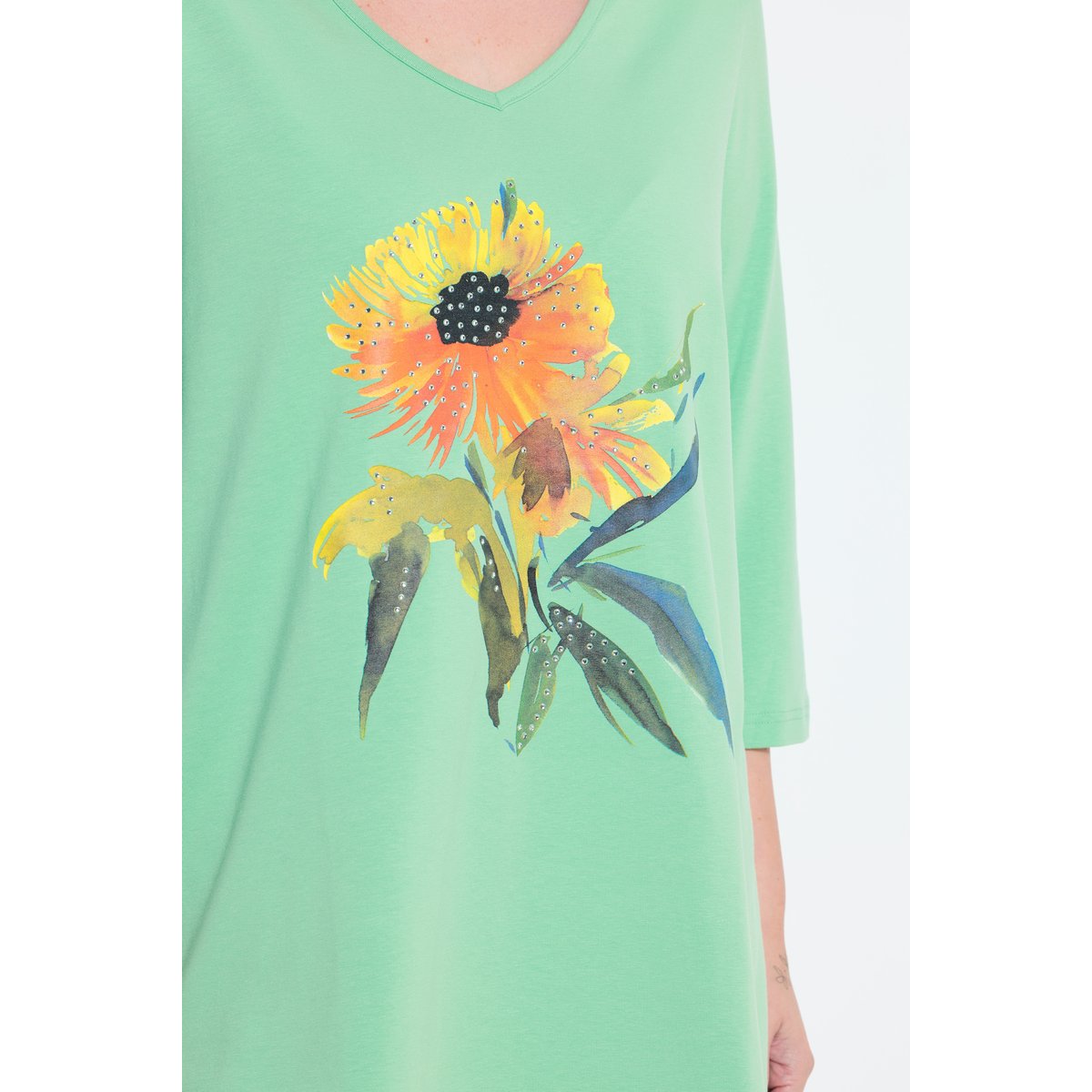 T-shirt avec motif soleil menthe légère, ULLA POPKEN
